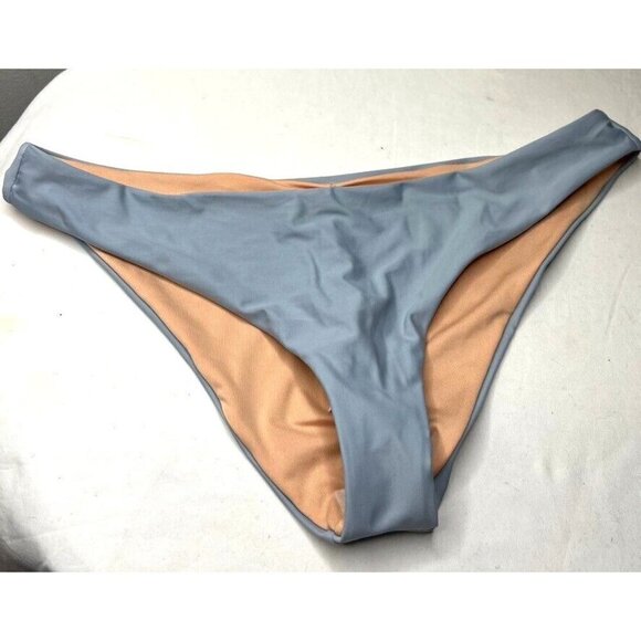 Madewell Womens Second Wave Cheeky Bikini Swim Bottom Dusty Pool Size L NE343 - Picture 2 of 5